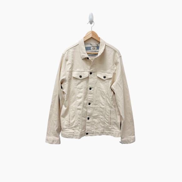 MARINE LAYER‎ Jones Stretch Jean Jacket In Beige/khaki Men’s Size XL - Picture 2 of 9